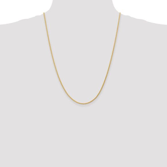 1.75mm, 14k Yellow Gold, Solid Parisian Wheat Chain Necklace, 24 Inch - Picture 2 of 8